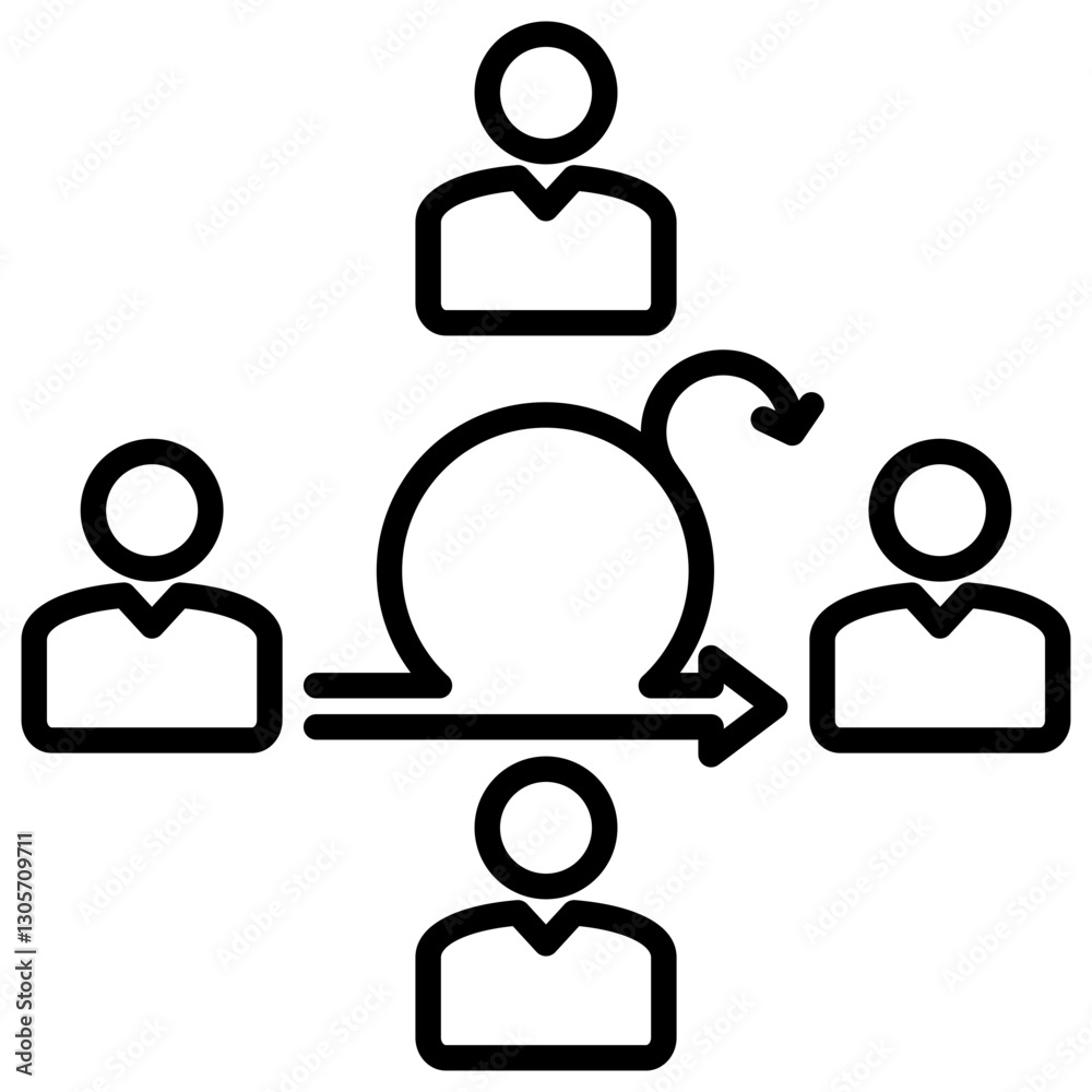 Poster agile team line icon