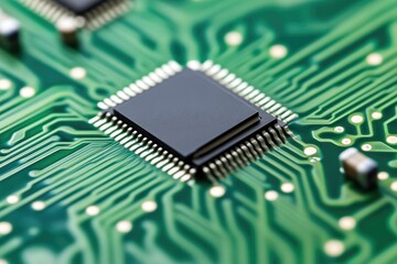 High-tech microchip close up details