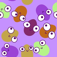 Easter cartoon eggs seamless spring pattern for wrapping paper and fabrics