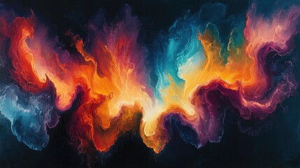 Fototapeta premium Abstract painting of swirling colors