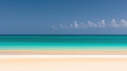 Fototapeta premium A vast body of water displaying blue and green hues reflects nature's beauty.