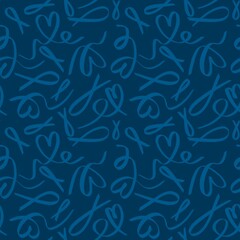 Breast cancer month seamless pink ribbon day mammogram pattern for wrapping paper and medical accessories