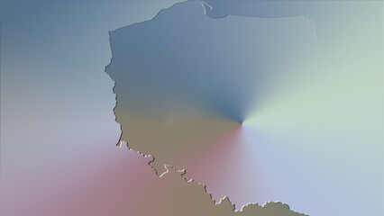 Zarys Polski zakreślony stonowanymi, pastelowymi kolorami. Tapeta przedstawiająca kontury Polski © tomo81