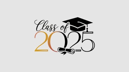 Class of 2025 Refined Graduation Emblem with Gold Typography Generative AI