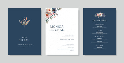 Simple and minimalist wedding card template. trendy modern wedding invitation template. beautiful wedding card template