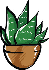 Vector illustration dragon plant flat design