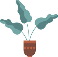 Vector illustration big leaf and pot leaf background flat design