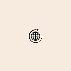 Earth Globe icon flat vector design. 