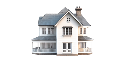 3D Victorian house with detailed architecture 