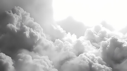 Soft and ethereal white and gray abstract background with a blurred effect, abstract, gray, modern. Ethereal - Clouds. Illustration