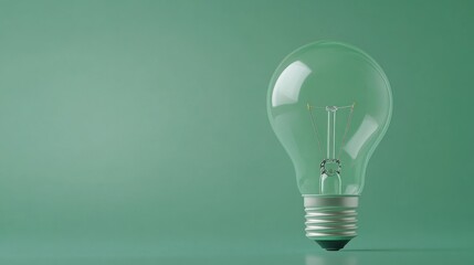 Illuminating Ideas: A Single Light Bulb on a Teal Background