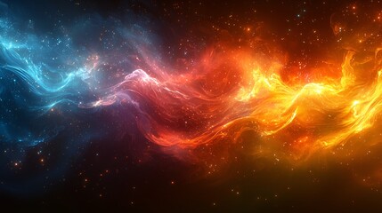 Obraz premium Abstract swirling cosmic energy, dual colors, dynamic background