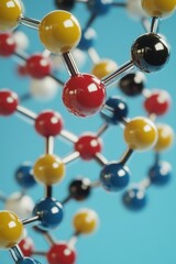 Obraz premium Molecule model with balls and sticks.