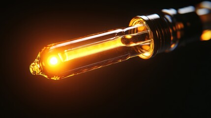 Glowing Filament: A Close-Up of an Illuminated Tube