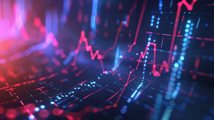 Digital data visualization with colorful graphs and charts