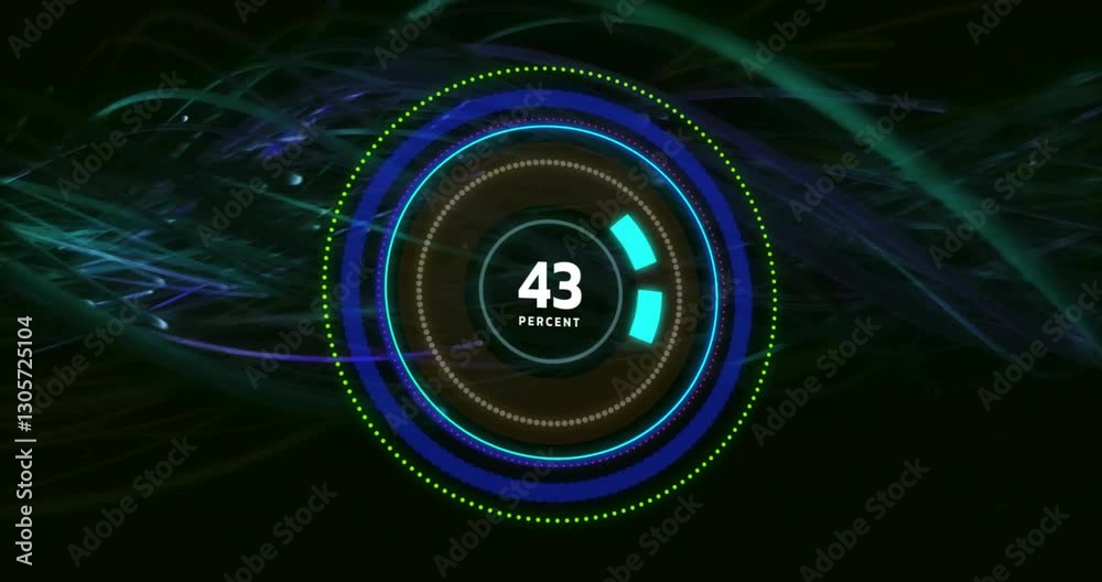 Poster animation showing circular progress indicator at 51 percent with glowing dynamic lines
