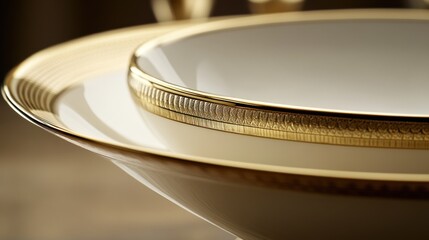 Elegant Gold-rimmed Porcelain Plates