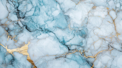 Naklejka premium Elegant blue and white marble texture with gold veins, creating a luxurious abstract background for design and decoration