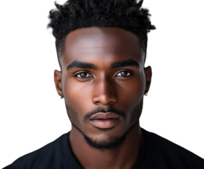 Portrait of a confident young man neutral personal branding isolated on transparent background