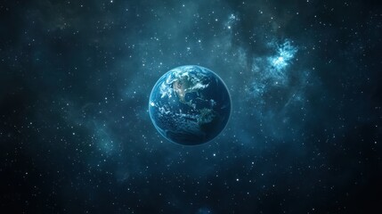 Fototapeta premium Earth in the vastness of space amidst a celestial tapestry of stars