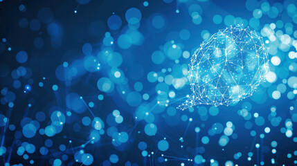 Digital communication concept with glowing network connections