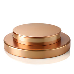 gold podium on white background 3d cutout
