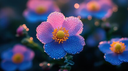 Closeup macro view of flower in Spring.