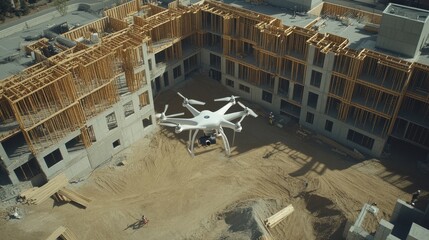 Drone Aerial View of Construction Site