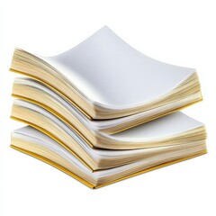 Paper Stack: Blank Sheets for Stationery Supplies and Office Creativity Isolated on white background