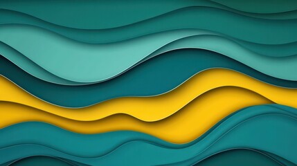 Flowing wave lines in green, blue, and yellow create a modern background perfect for posters and flyers.