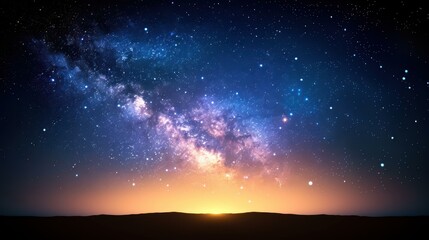 Obraz premium A stunning ethereal vector illustration of the Milky Way, featuring deep blues and purples in a smooth gradient on a dark backdrop.