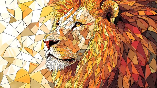 絵画威厳のあるライオン