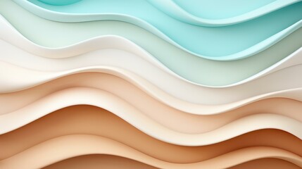 Obraz premium A mesmerizing blend of rich brown and aqua, this abstract background features soft waves that create a tranquil vibe.
