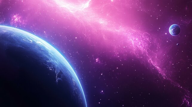 A captivating extraterrestrial planet background with a stunning parallax effect for a clean and modern design.