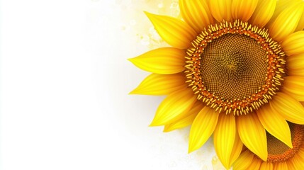 Obraz premium A stunning sunflower head showcasing intricate textures and vibrant yellow petals against a clean backdrop.