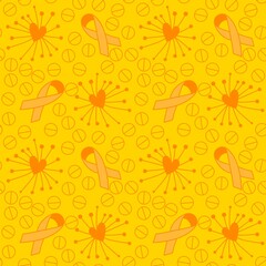 Breast cancer month seamless pink ribbon day mammogram pattern for wrapping paper and medical accessories