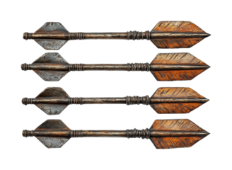 Arrows displayed on decorative view traditional craftsmanship isolated on transparent background