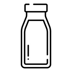 Milk bottle black line icon