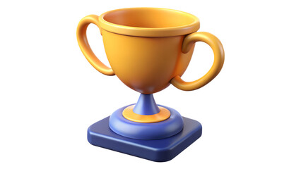 3D Rendered Cartoon Gold Trophy Award Icon