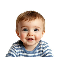 Joyful baby smiling portrait bright environment childhood happiness for seo impact isolated on transparent background