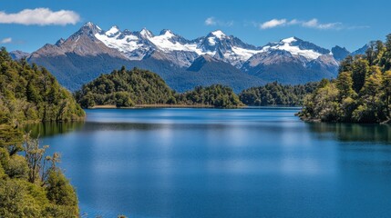 Fototapeta premium Majestic Mountains Reflecting in a Serene Lake