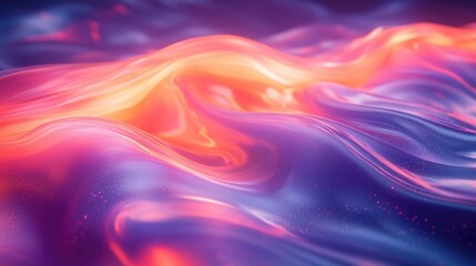 iridescent molten liquid background with flowing particles