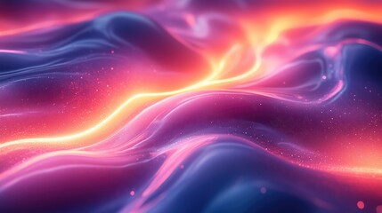 Obraz premium iridescent molten liquid background with flowing particles
