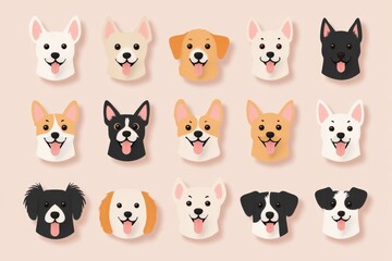 Collection of dog faces with one saying "I'm a dog" on the bottom