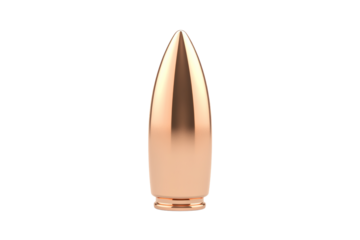 Bullet is sitting on a white background, isolated