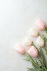 Beautiful background template made of Spring flowers.