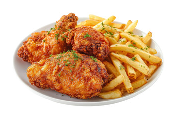 Fried chicken feast restaurant food comfort food delight isolated on transparent background