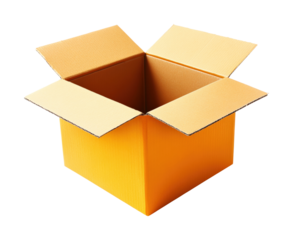 Unpacking a brown cardboard box at home product inspection space view value of storage solutions isolated on transparent background