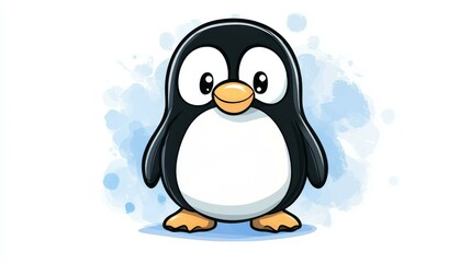 Obraz premium A playful vector penguin design perfect for logos, icons, and fresh projects, showcasing a unique cartoon sketch style.