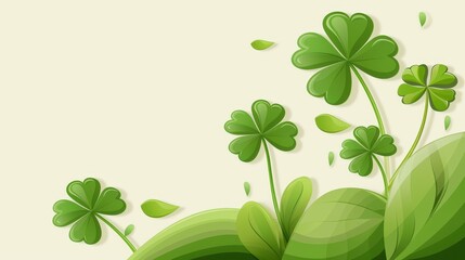 Elevate your St. Patricks Day spirit with this vibrant abstract backdrop, bursting with lively greens and fun motifs.